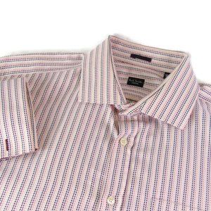 Paul Smith London Men's Pink Button Down Dress Shirt Size 17.5 44 XL French Cuff